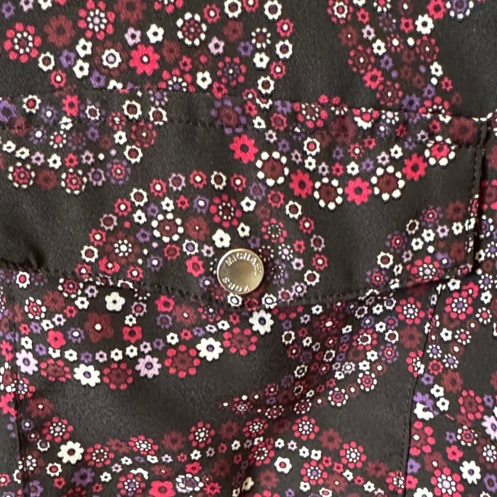 MICHAEL Michael Kors Black and Pink Paisley Jacket Small A049 - Picture 3 of 9
